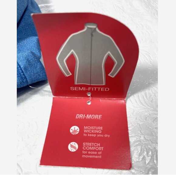 Danskin Now Blue Dri-More Quarter Zip Athletic Top XXL Thumbholes NWT - Picture 6 of 8